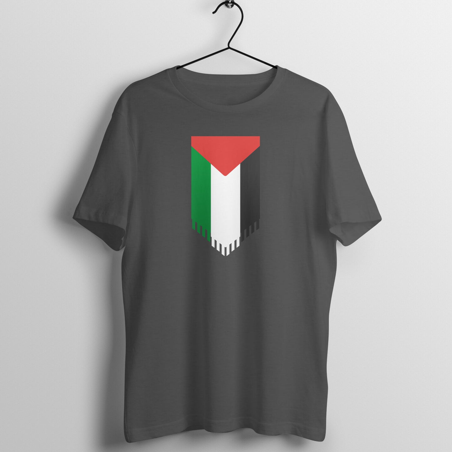 Palestine Flag Vertical Half Sleeves Tshirt