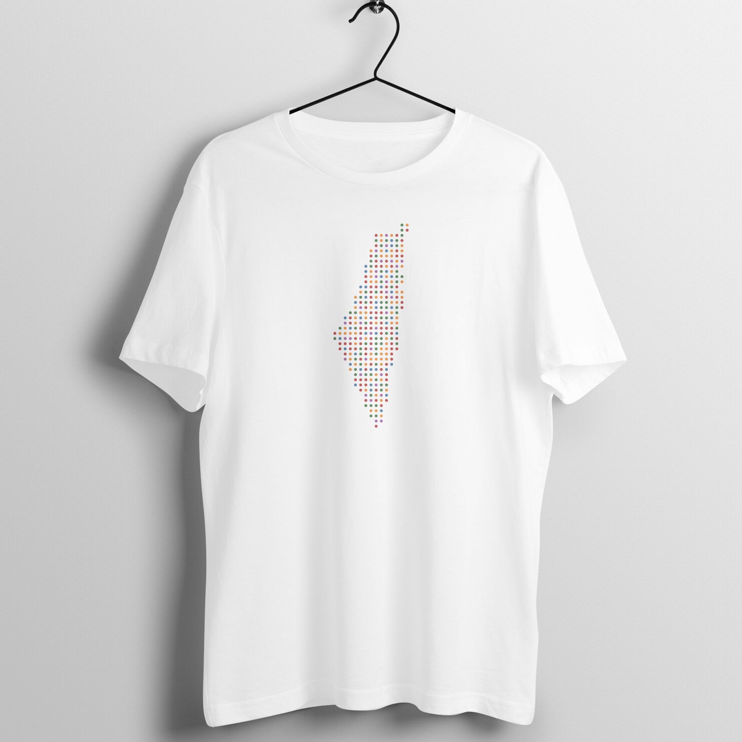 Palestine Map Color Dots Half Sleeves Tshirt