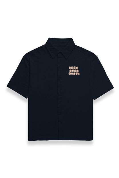 Deen Over Dunya Typography Embroidery Oversized Shirt