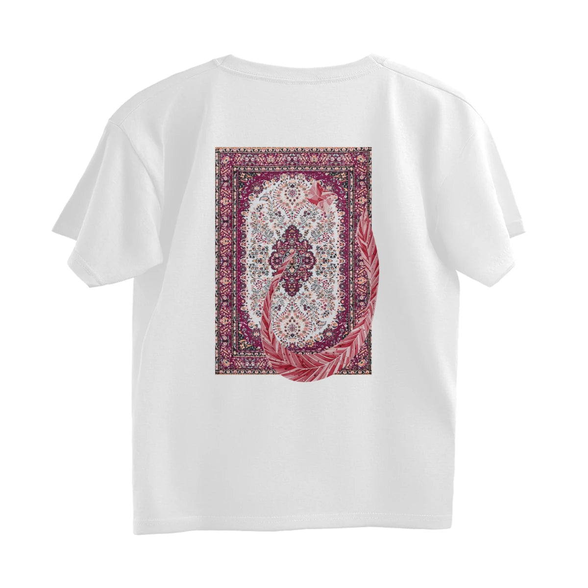 Arabic Letter Noon With Carpet Oversized Tshirt - White