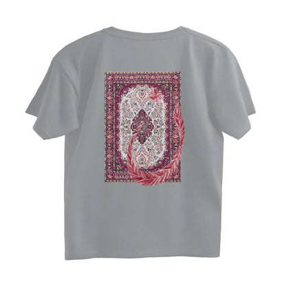 Arabic Letter Noon With Carpet Oversized Tshirt - Silver Frost