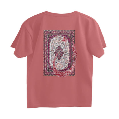 Arabic Letter Noon With Carpet Oversized Tshirt - Dusty Rose