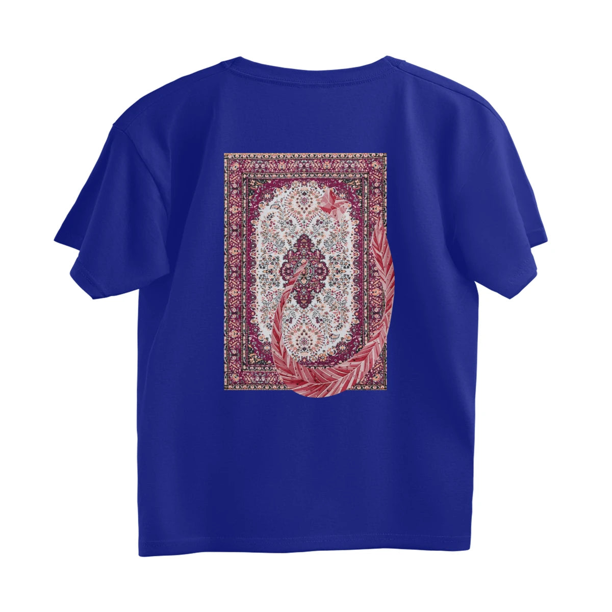 Arabic Letter Noon With Carpet Oversized Tshirt - Royal Blue