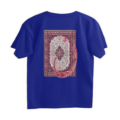 Arabic Letter Noon With Carpet Oversized Tshirt - Royal Blue