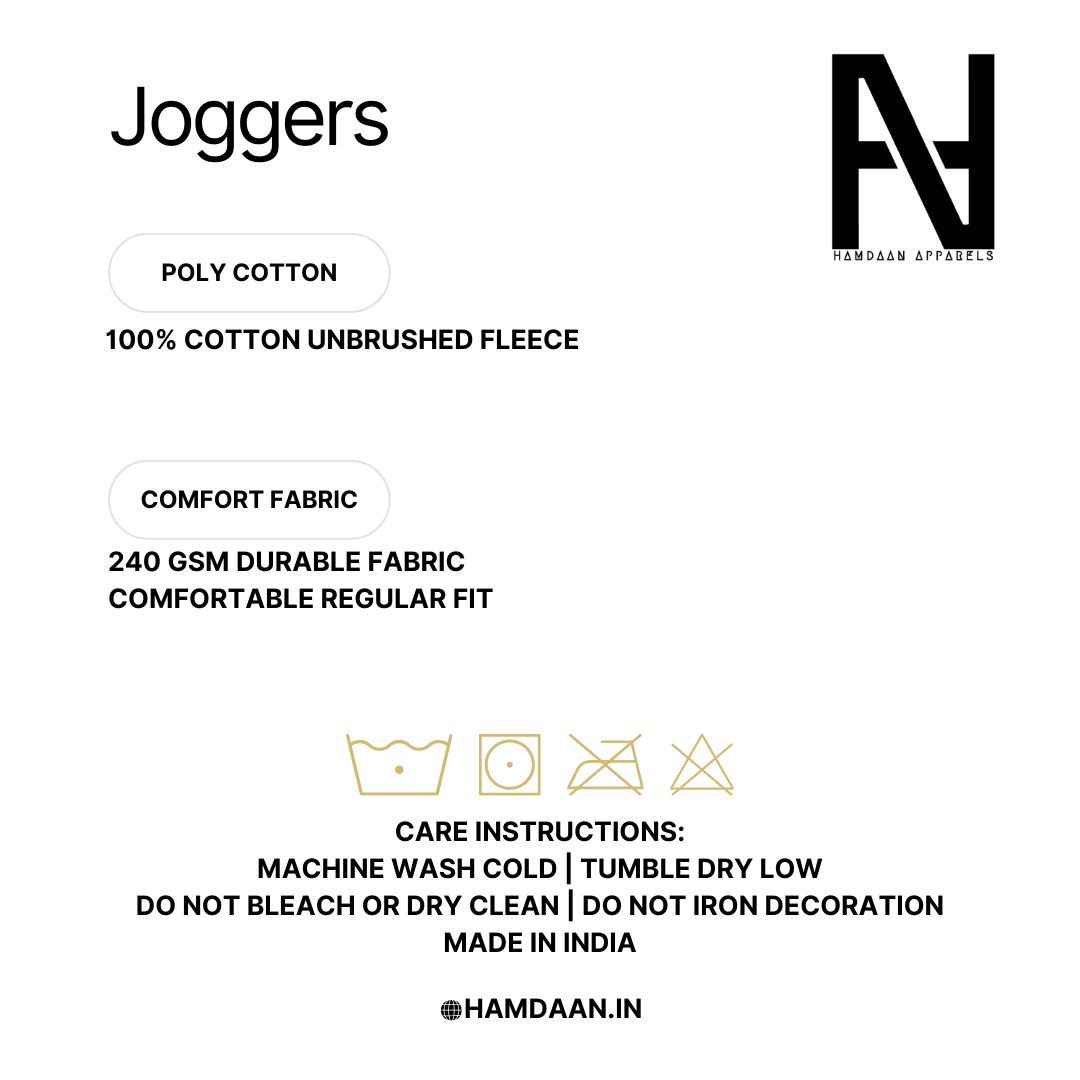 Unisex Cotton Plain Joggers