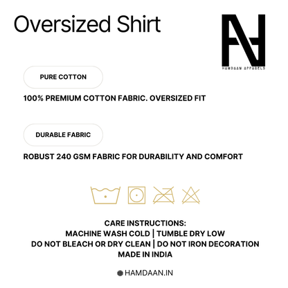 Deen Over Dunya Typography Embroidery Oversized Shirt