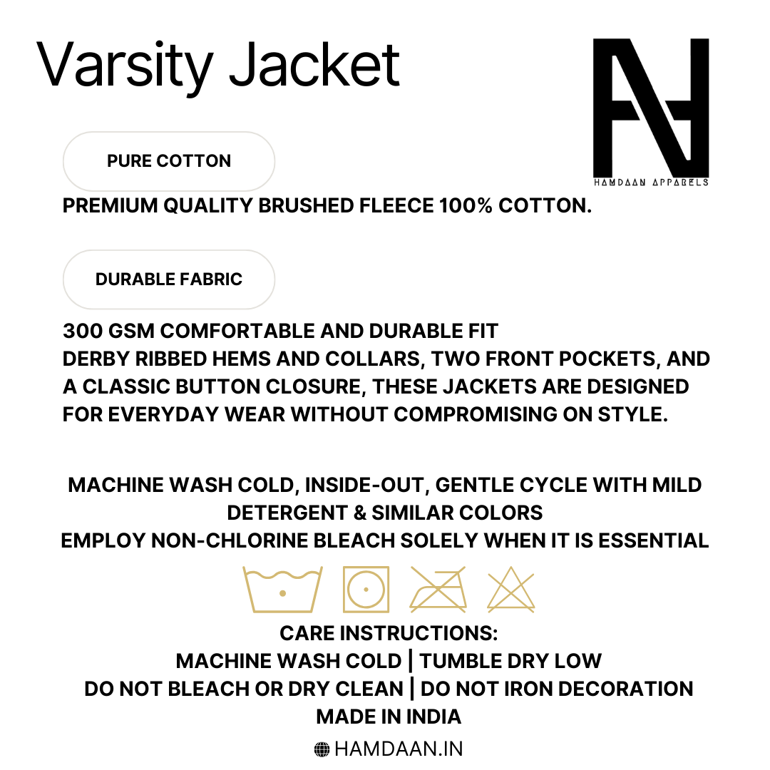 Noon Arabic Letter Carpet Varsity Jacket