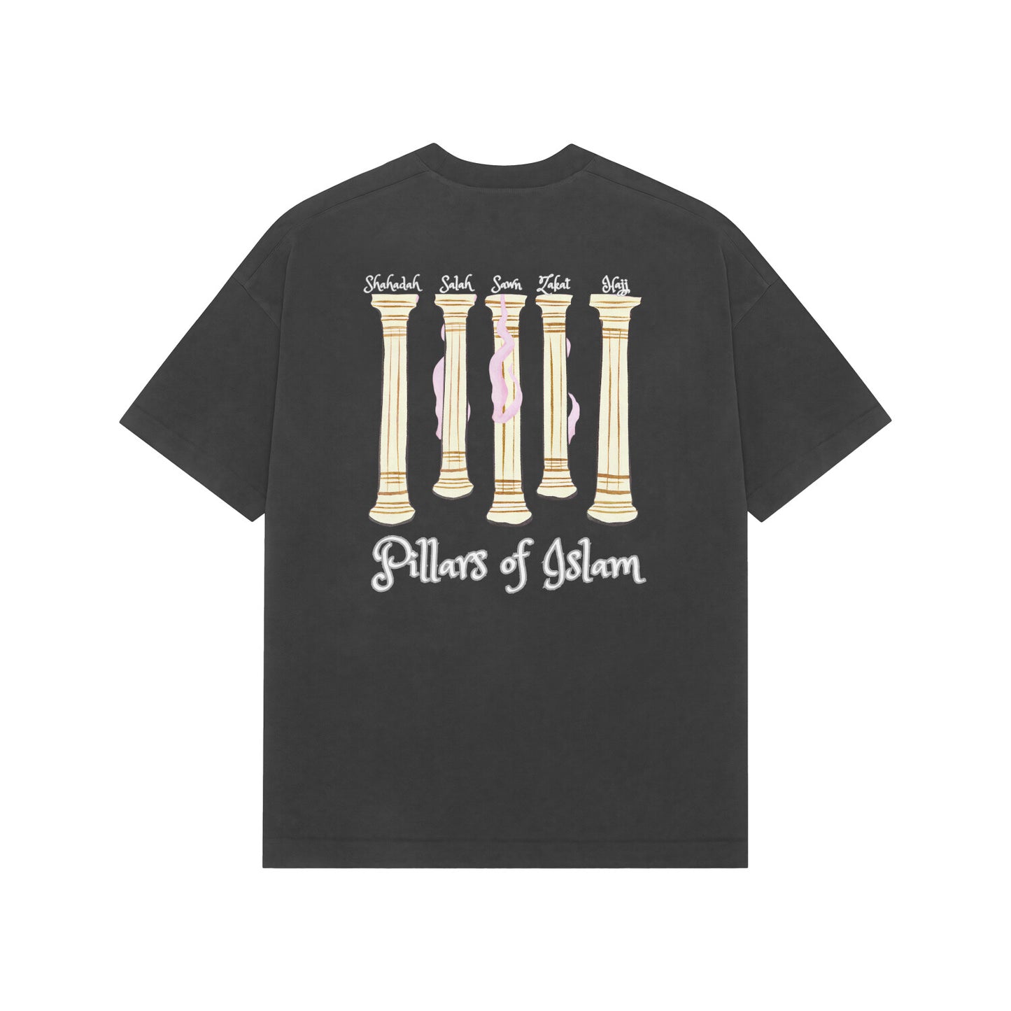 Five Pillars Of Islam W French Terry Cotton Oversized Tshirt