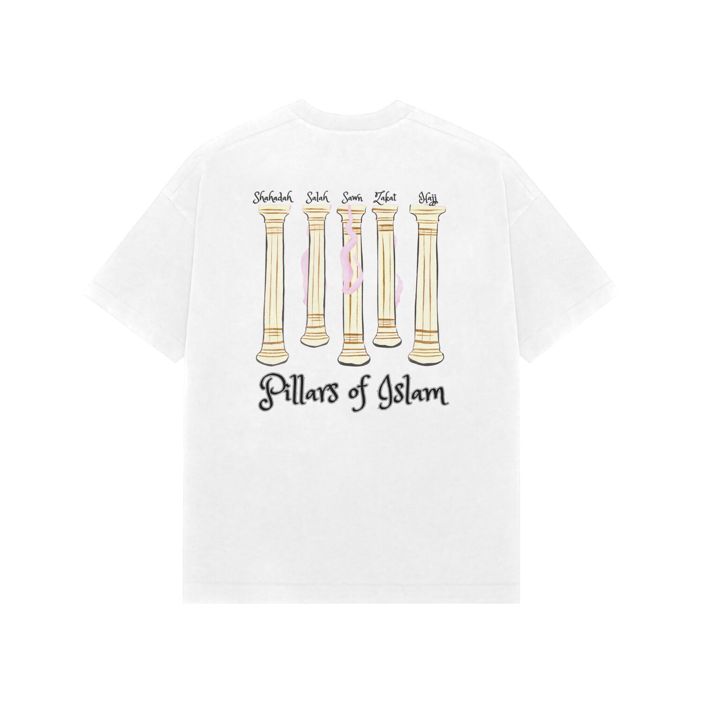Five Pillars Of Islam W French Terry Cotton Oversized Tshirt