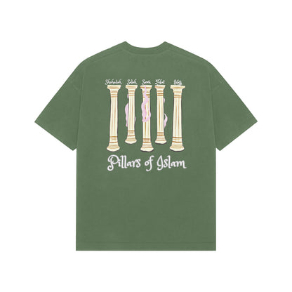 Five Pillars Of Islam W French Terry Cotton Oversized Tshirt