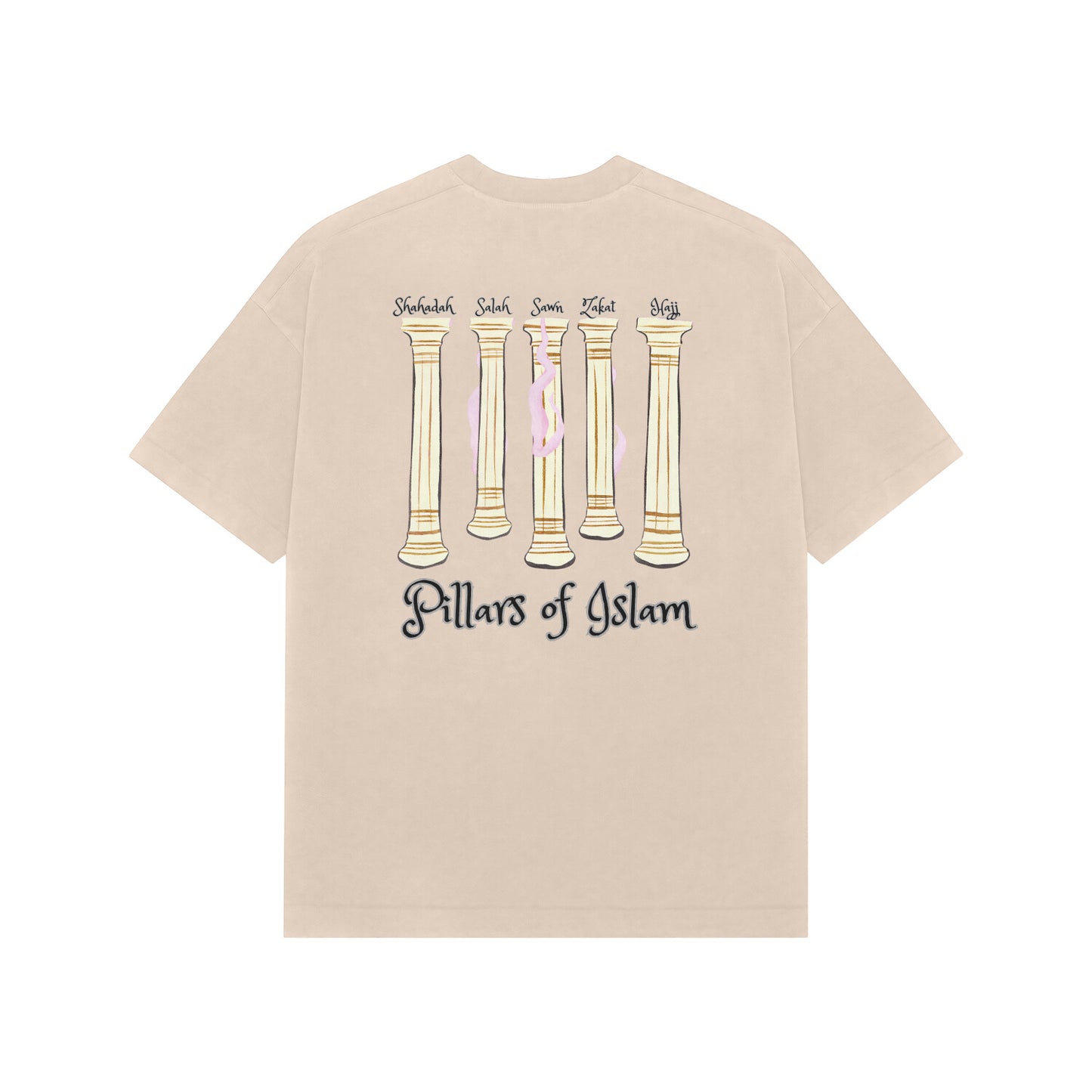 Five Pillars Of Islam W French Terry Cotton Oversized Tshirt
