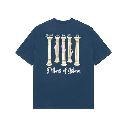 Five Pillars Of Islam W French Terry Cotton Oversized Tshirt