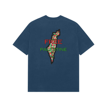 Free Palestine Map French Terry Cotton Oversized Tshirt