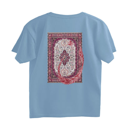 Arabic Letter Noon With Carpet Oversized Tshirt - Baby Blue