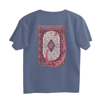 Arabic Letter Noon With Carpet Oversized Tshirt - Steel Grey