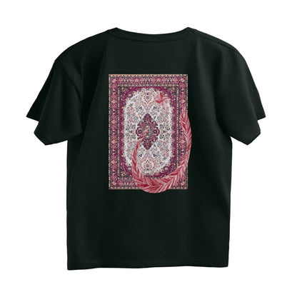 Arabic Letter Noon With Carpet Oversized Tshirt - Bottle Green