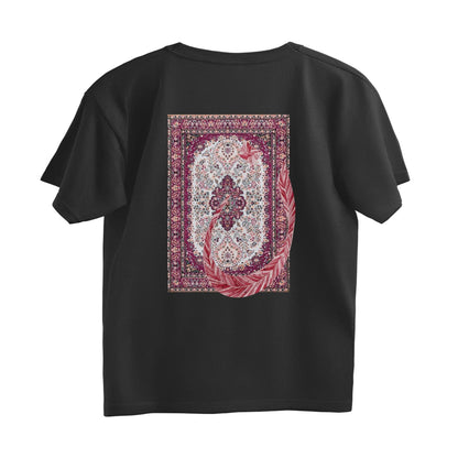 Arabic Letter Noon With Carpet Oversized Tshirt - Black