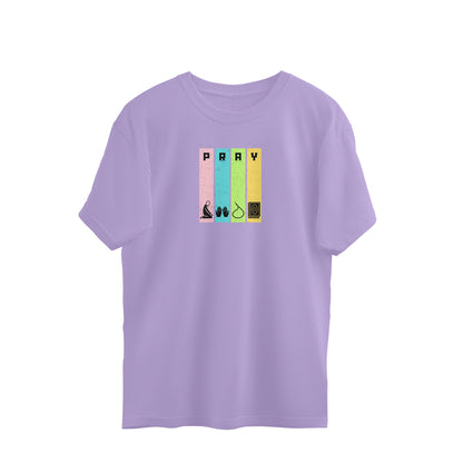 Pray Multicolor Oversized Tshirt