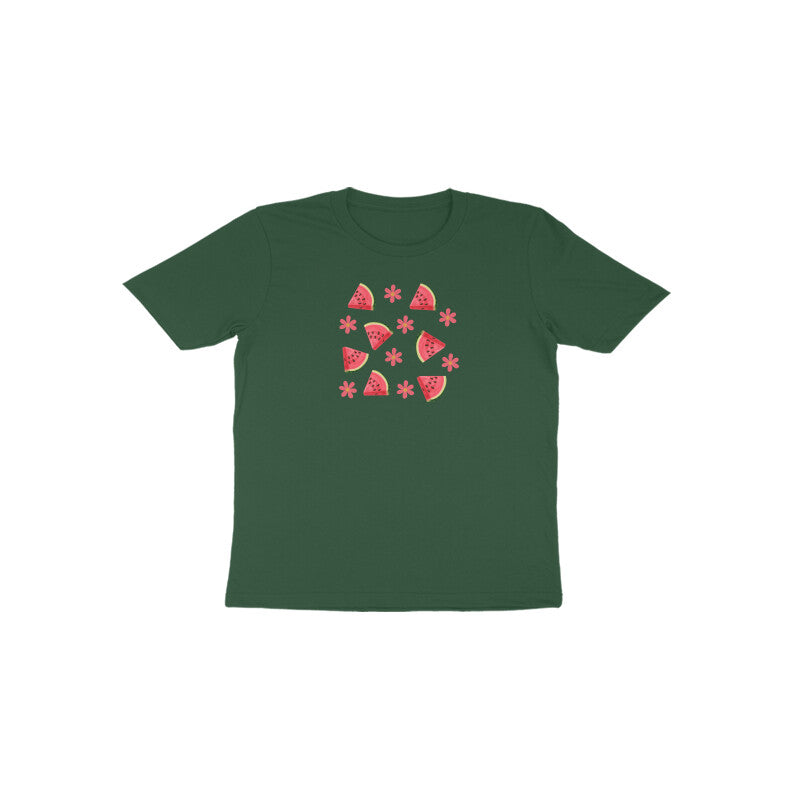 Watermelon and Flower Toddler Half Sleeve Tshirt