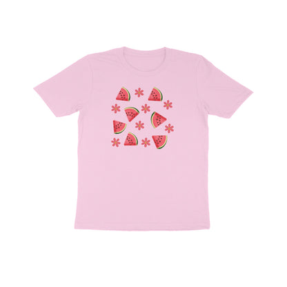 Watermelon and Flower Kids Half Sleeve Tshirt