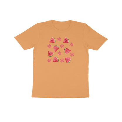 Watermelon and Flower Kids Half Sleeve Tshirt