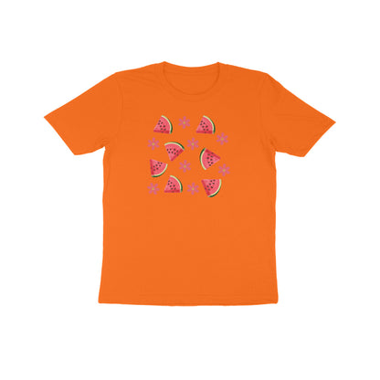 Watermelon and Flower Kids Half Sleeve Tshirt