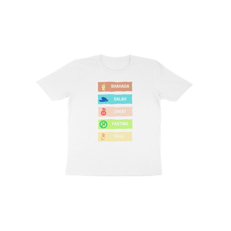 Five Pillars of Islam Multicolor Toodler Tshirt