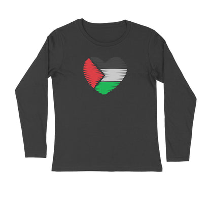Palestine Flag Heart Full Sleeves Tshirt