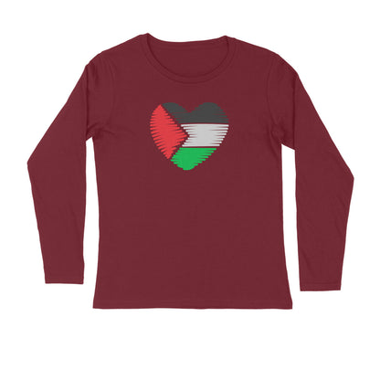 Palestine Flag Heart Full Sleeves Tshirt