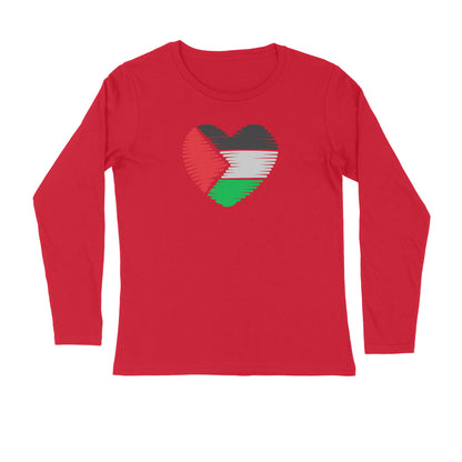 Palestine Flag Heart Full Sleeves Tshirt