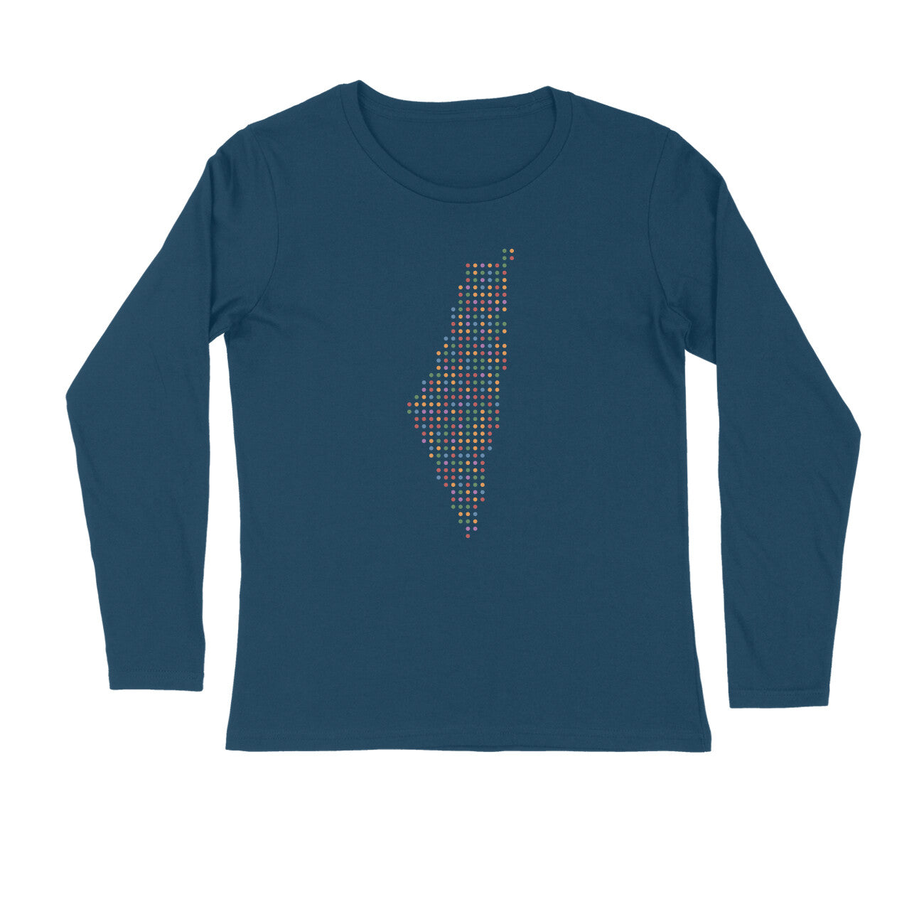 Palestine Map Color Dots Full Sleeves Tshirt