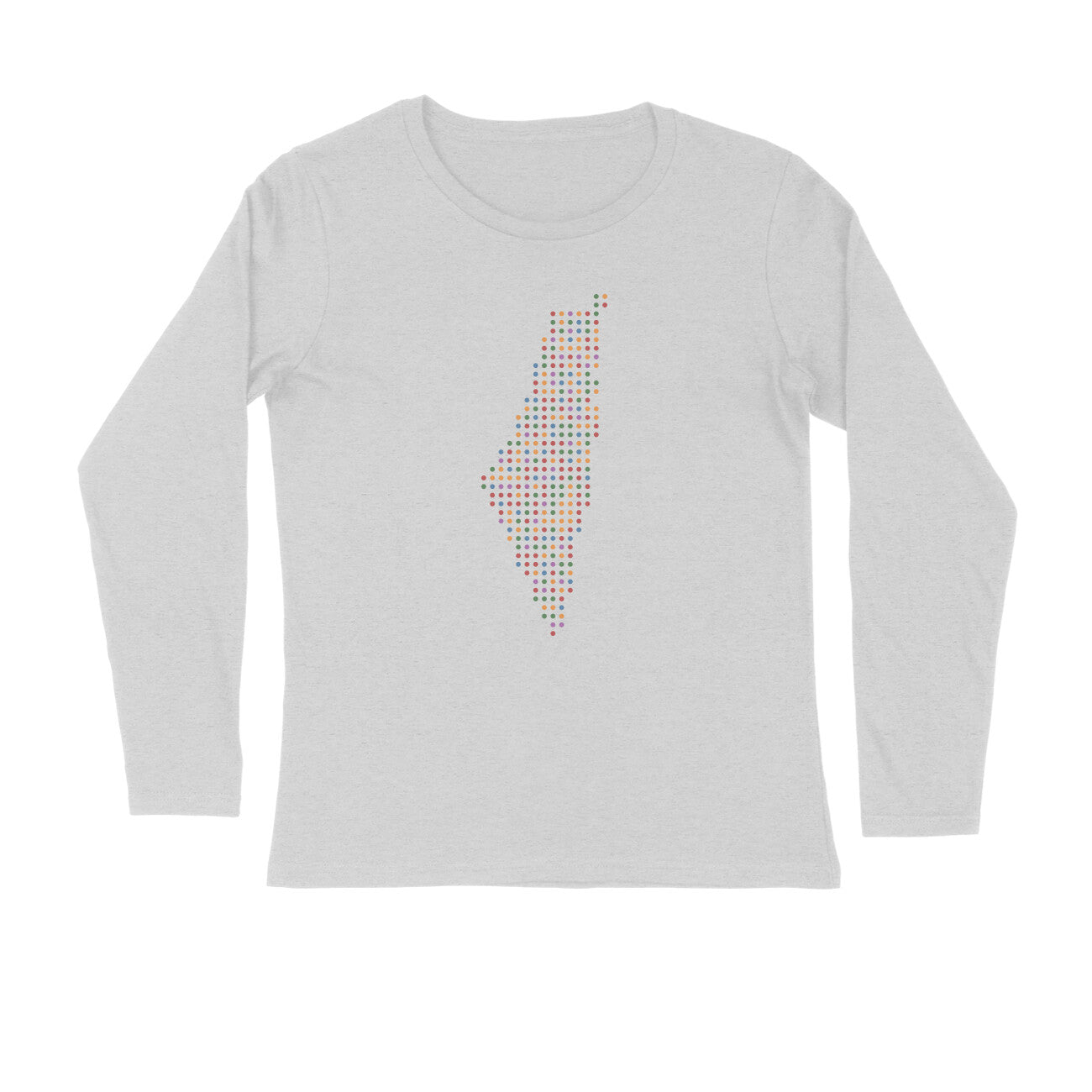 Palestine Map Color Dots Full Sleeves Tshirt